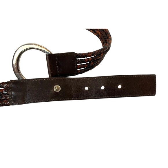 Ellen Tracy Brown Woven Strand Leather Statement Belt Size L Boho Western Vibes main image 7